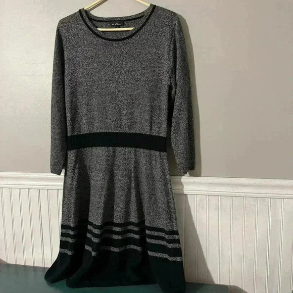 ALYX Soft Sweater Dress Gray and Black Size Large - Picture 2 of 6